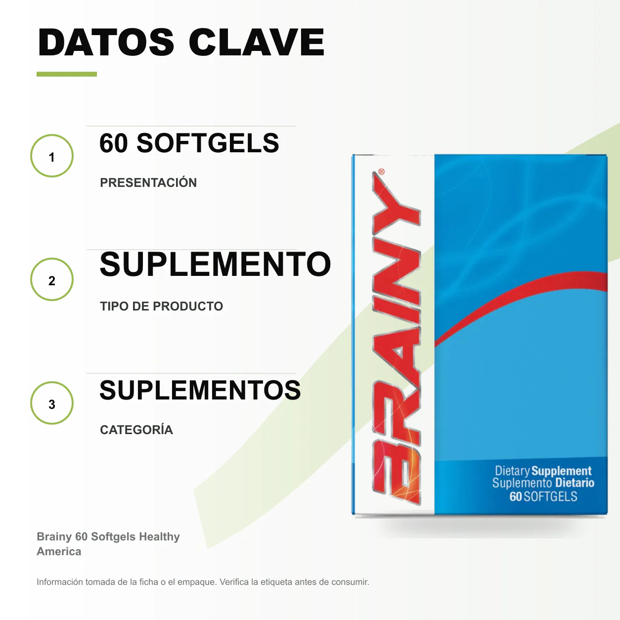 Brainy 60 Softgels Healthy America - Image 2