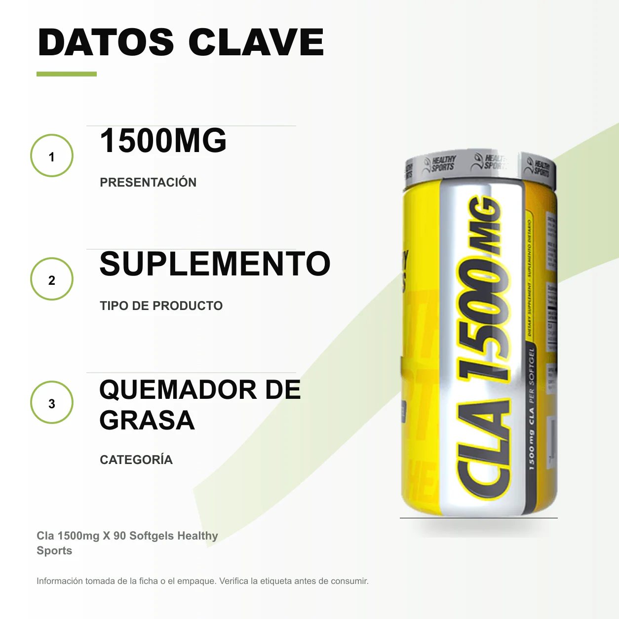 Cla 1500mg X 90 Softgels Healthy Sports - Image 2
