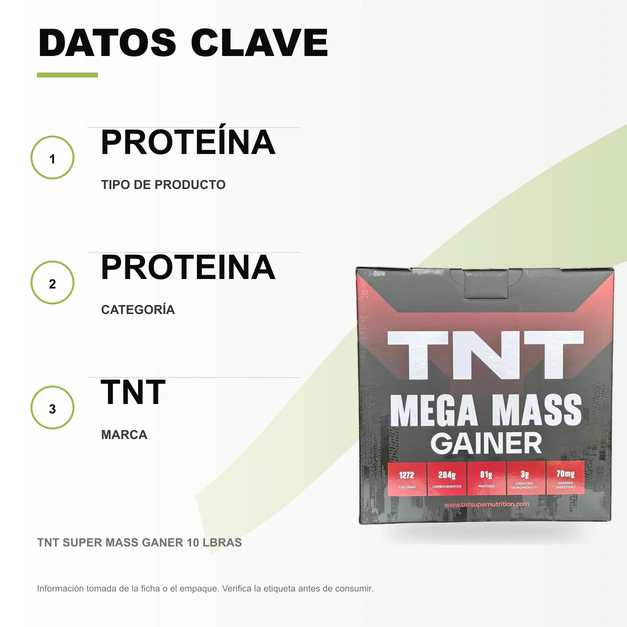 TNT SUPER MASS GANER 10 LBRAS - Image 2