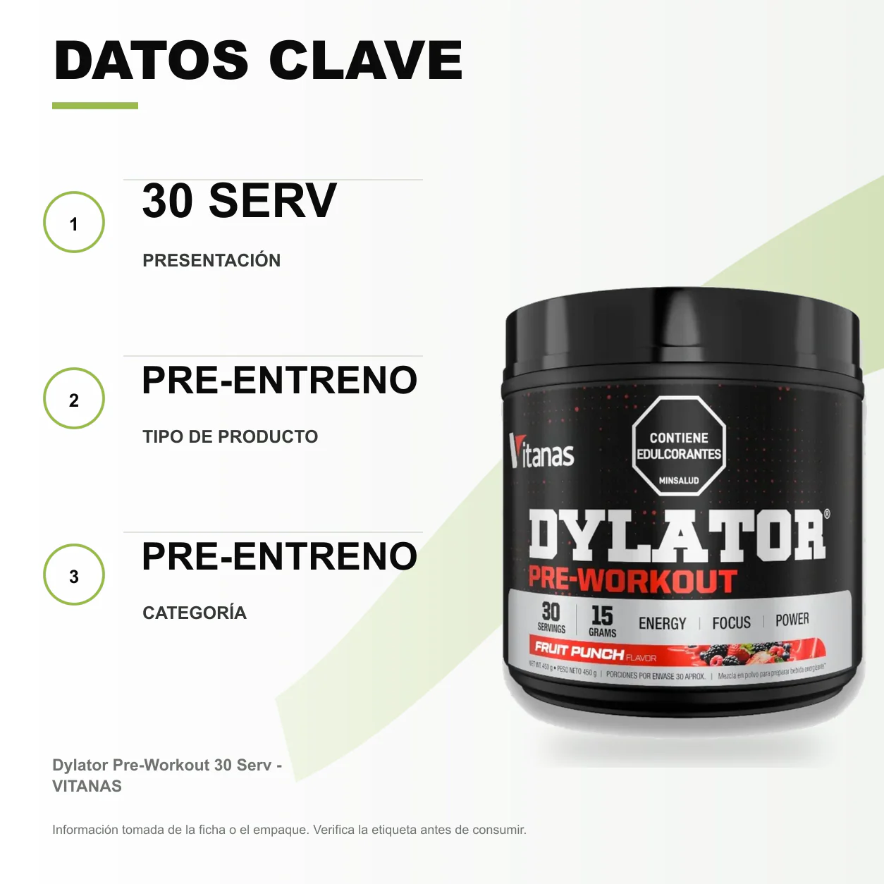 Dylator Pre-Workout 30 Serv - VITANAS - Image 2
