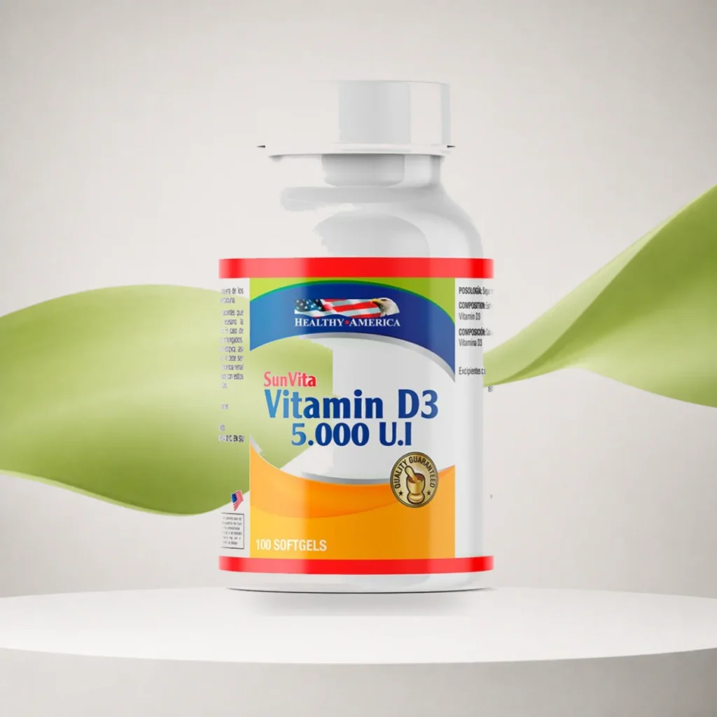 Vitamina D3 5000UI 100 Softgels Healthy America