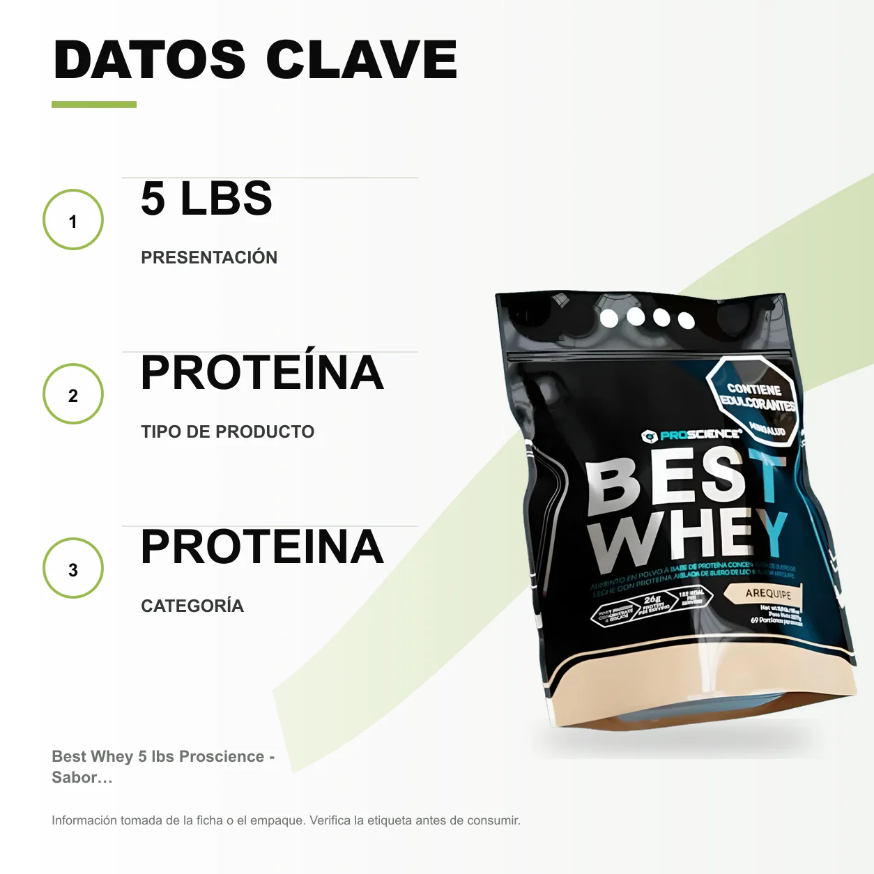 Best Whey 5 lbs Proscience - Sabor Arequipe - Image 2