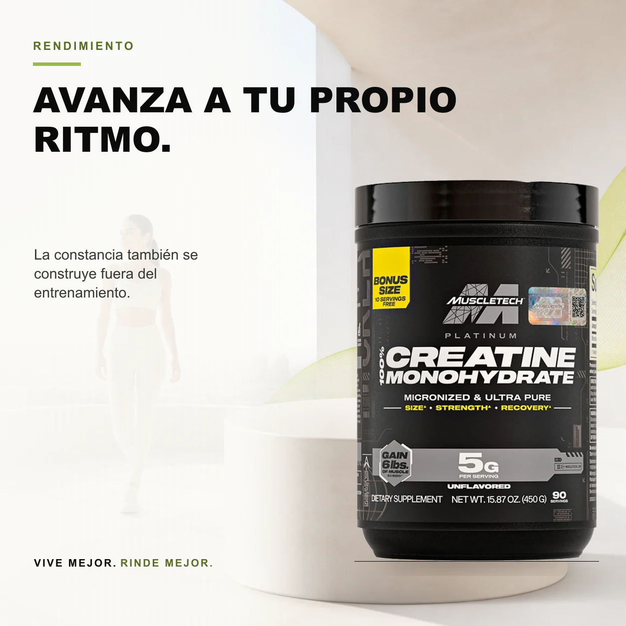 Platinum Creatina Monohidratada 400gr Muscletech - Image 3