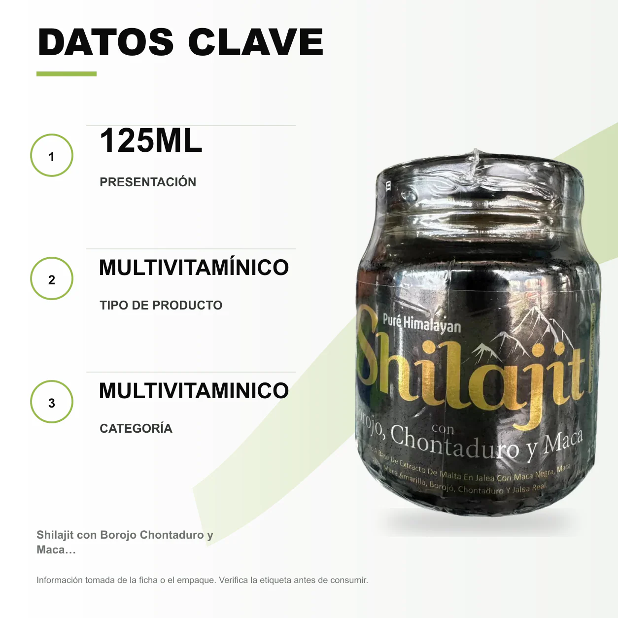 Shilajit con Borojo Chontaduro y Maca 125ml - Image 2