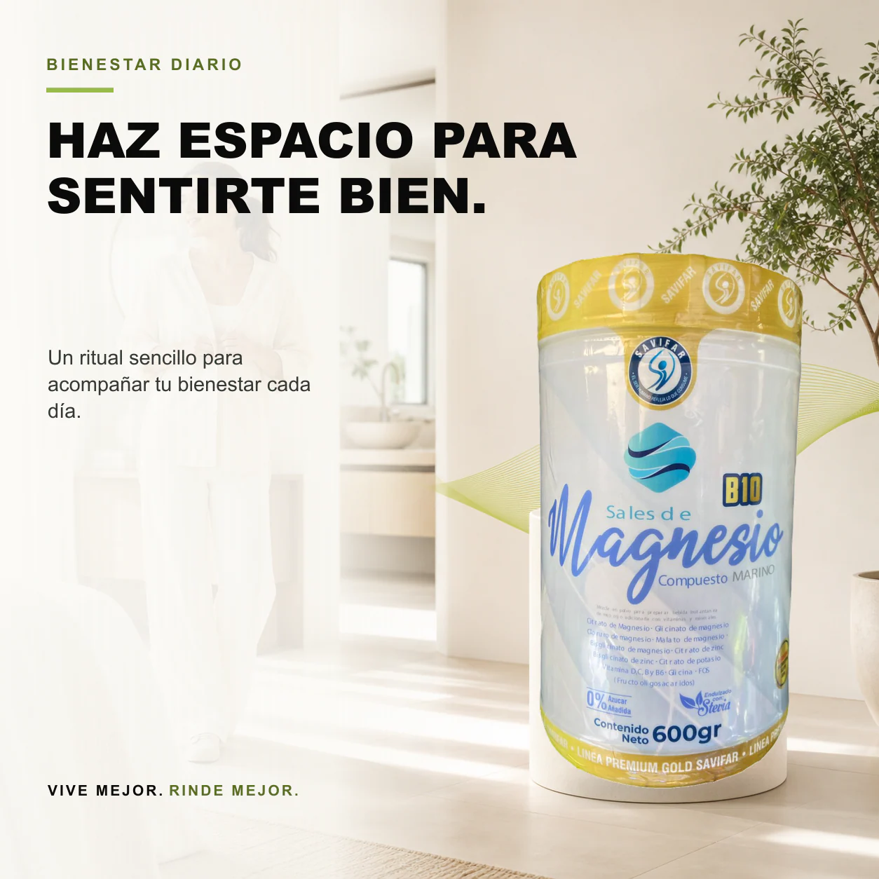 Sales de Magnesio Compuesto Marino 600gr Savifar - Image 3
