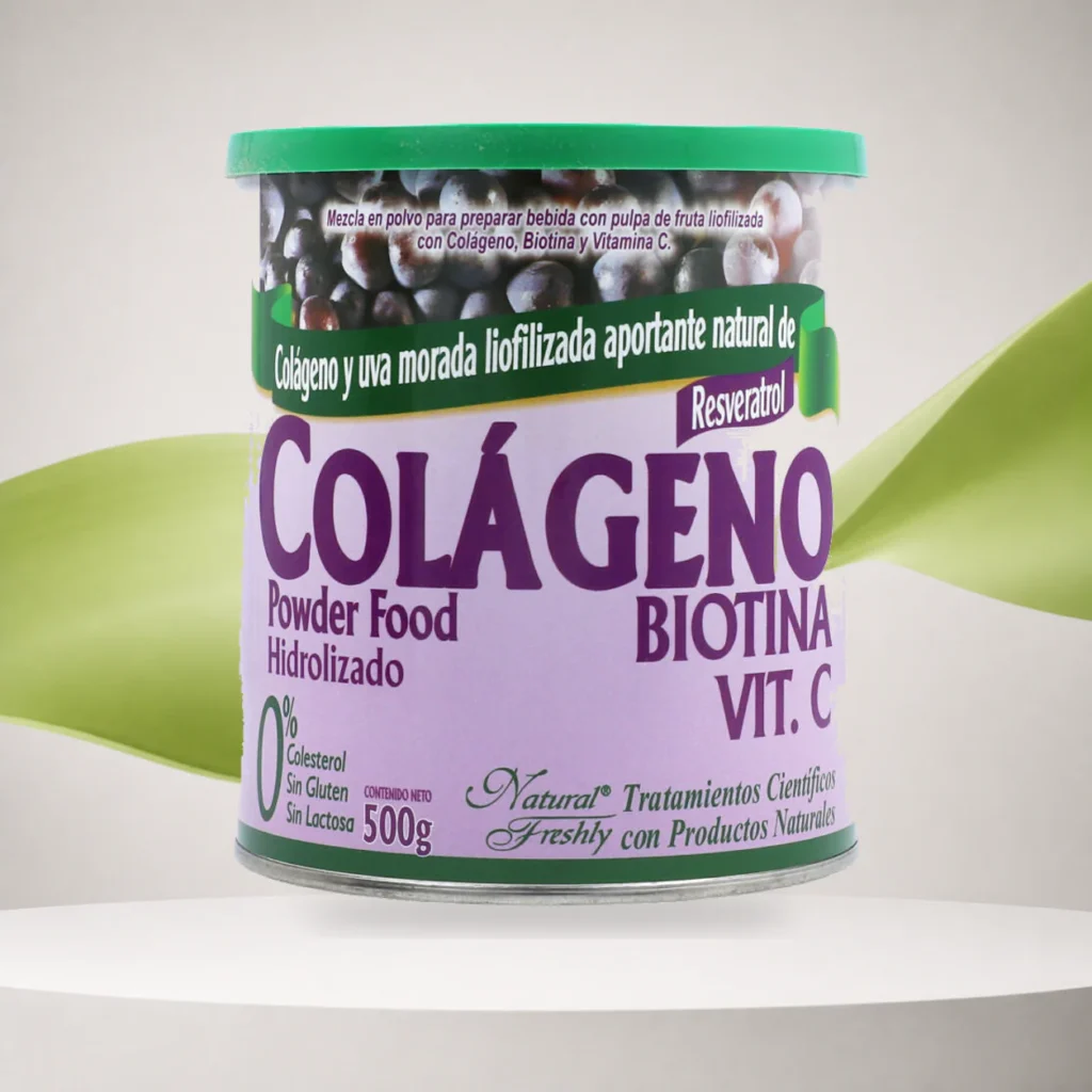 Colageno + Biotina + Vitamina C Polvo 500G -  Natural Freshly