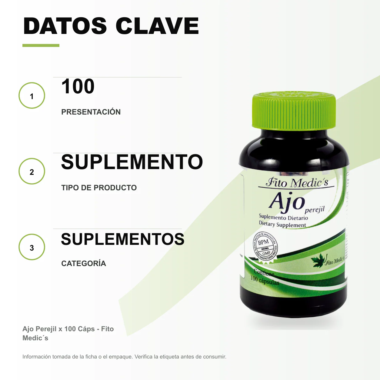 Ajo Perejil x 100 Cáps - Fito Medic´s - Image 2
