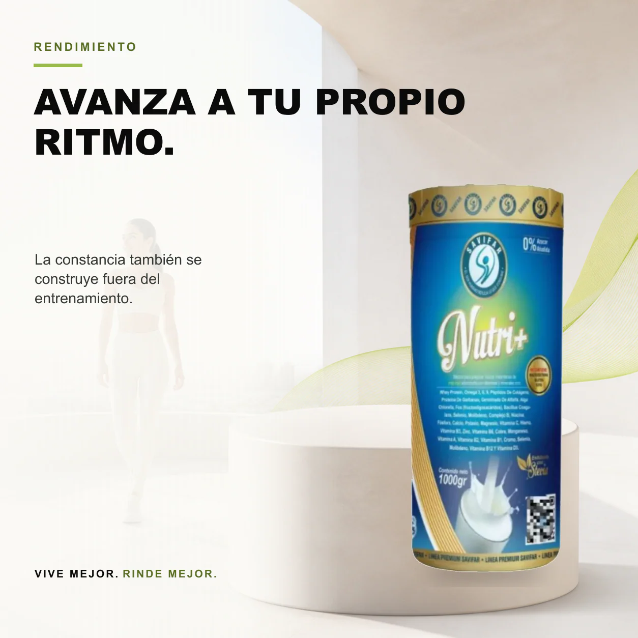 Nutri+ con Whey Protein 1000gr Savifar - Image 3