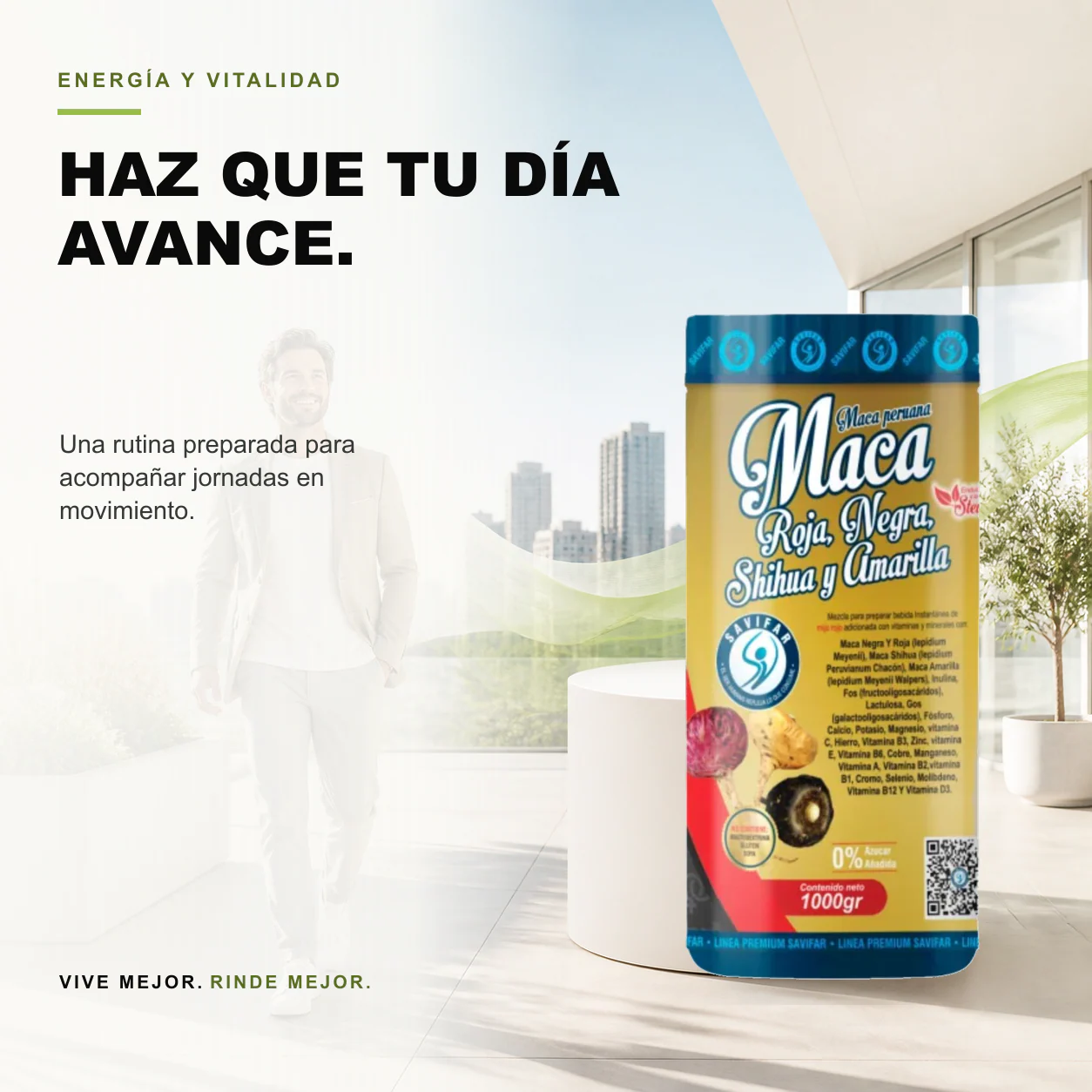 Maca Roja y Negra Multivitaminico 1000gr Savifar - Image 3