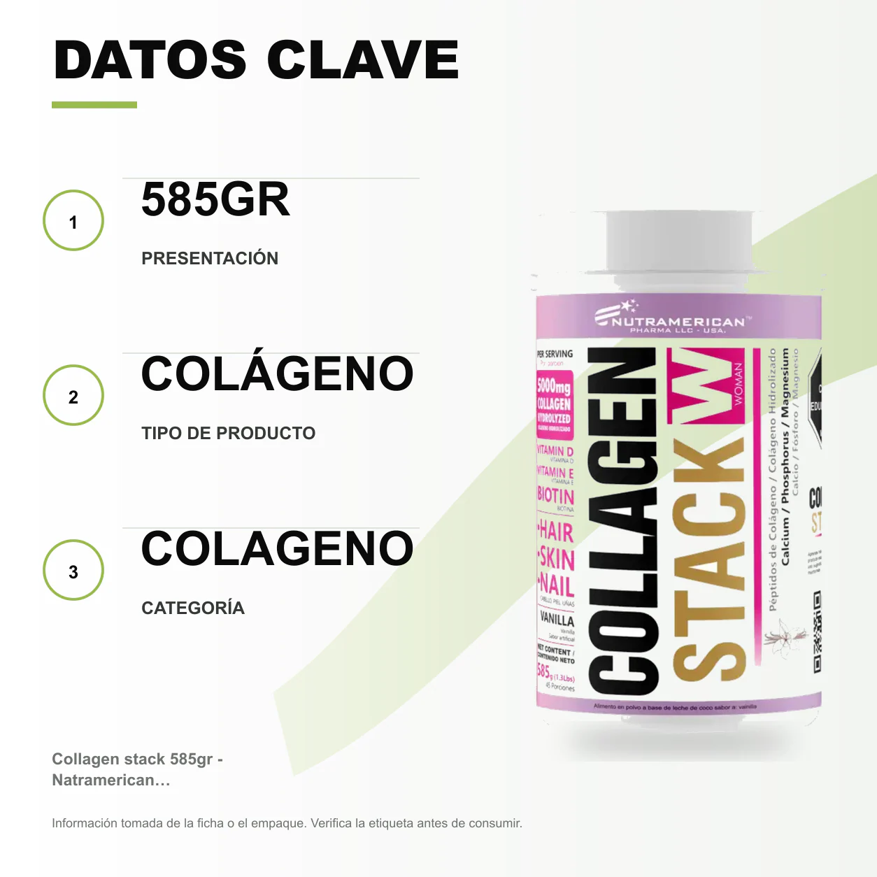 Collagen stack 585gr - Natramerican Pharma - Image 2