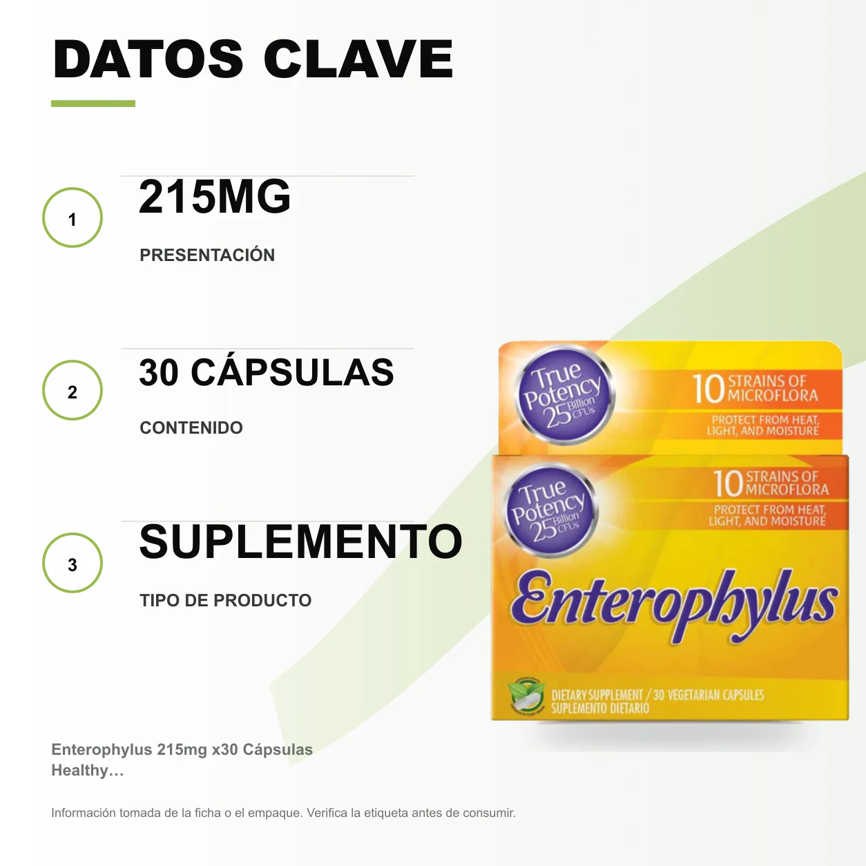 Enterophylus 215mg x30 Cápsulas Healthy America - Image 2