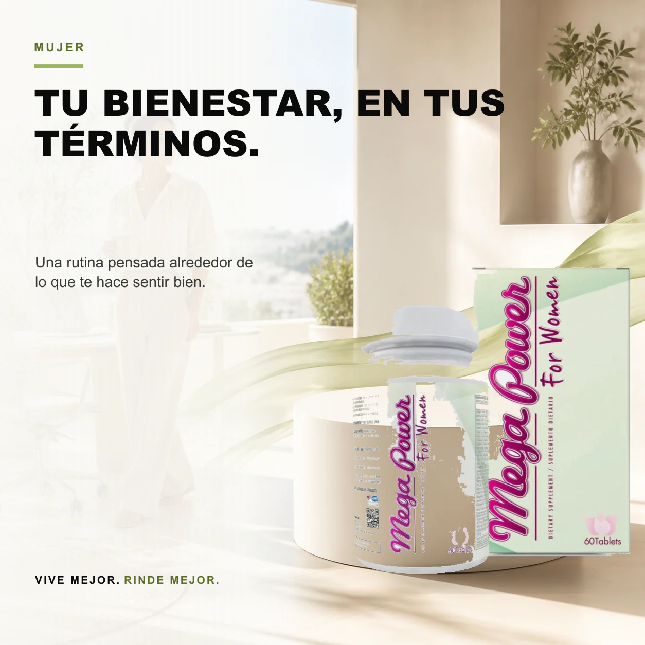 Mega Power For Women Multivitaminas 60 Tabletas Healthy America - Image 3