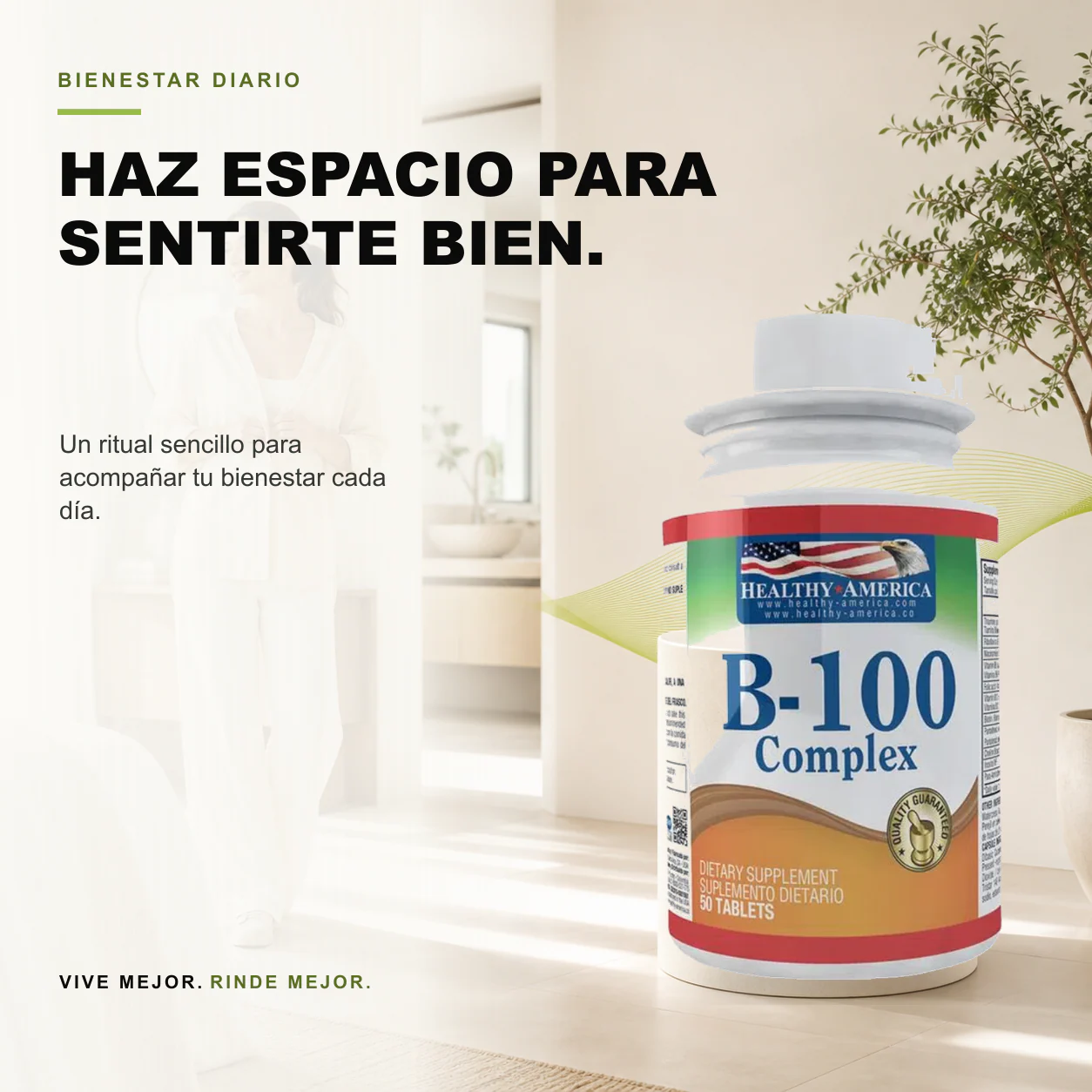 B-100 Complex 50 Tabletas Healthy America - Image 3