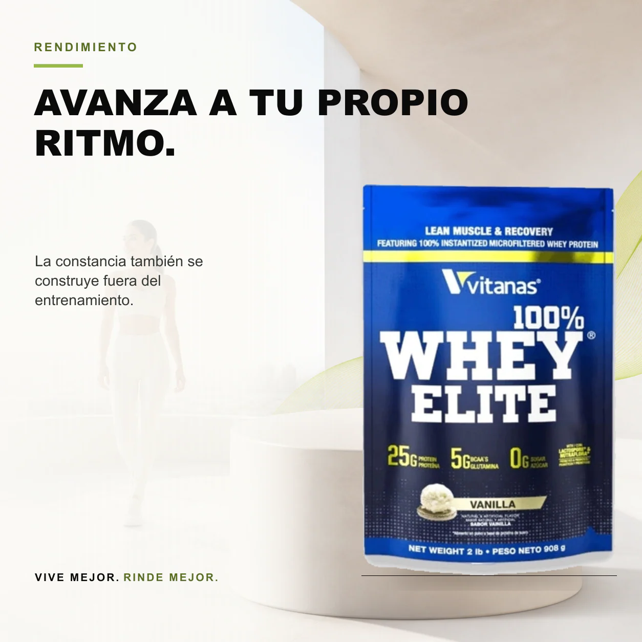 100% Whey Elite 2 Libras Vitanas - Image 3