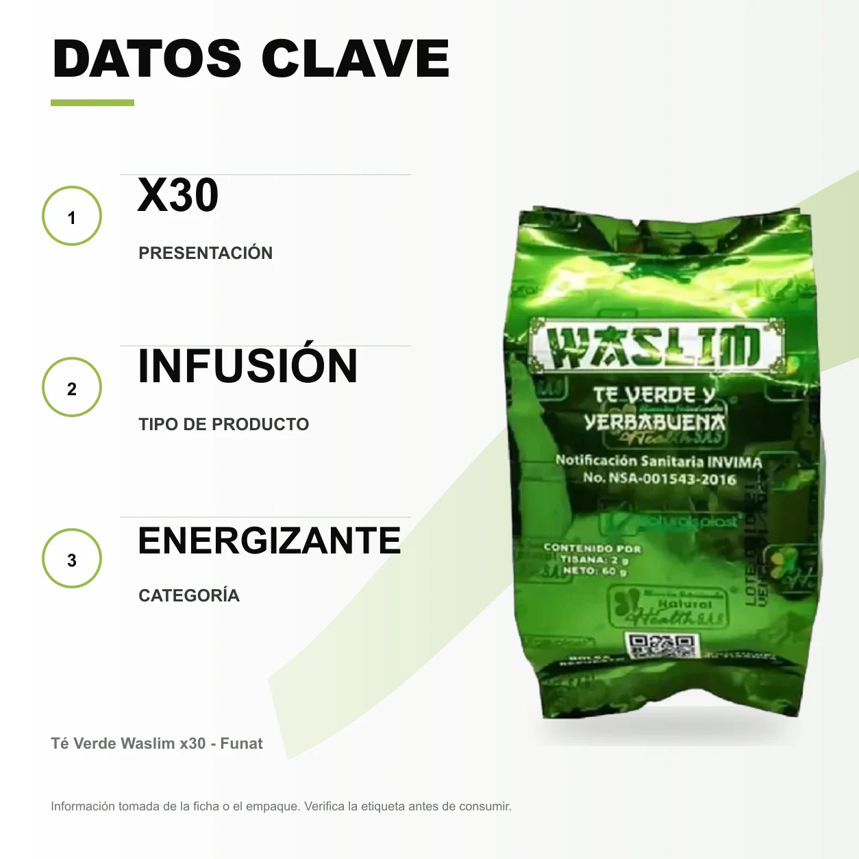 Té Verde Waslim x30 - Funat - Image 2