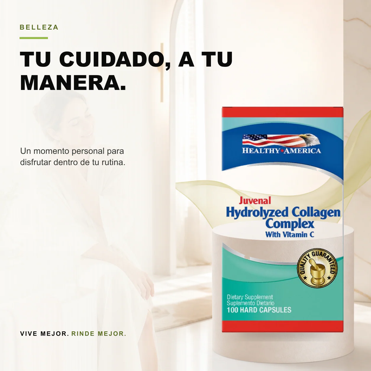 Colageno Hidrolizado 1500mg con Vitamina C 100 Capsulas - Image 3