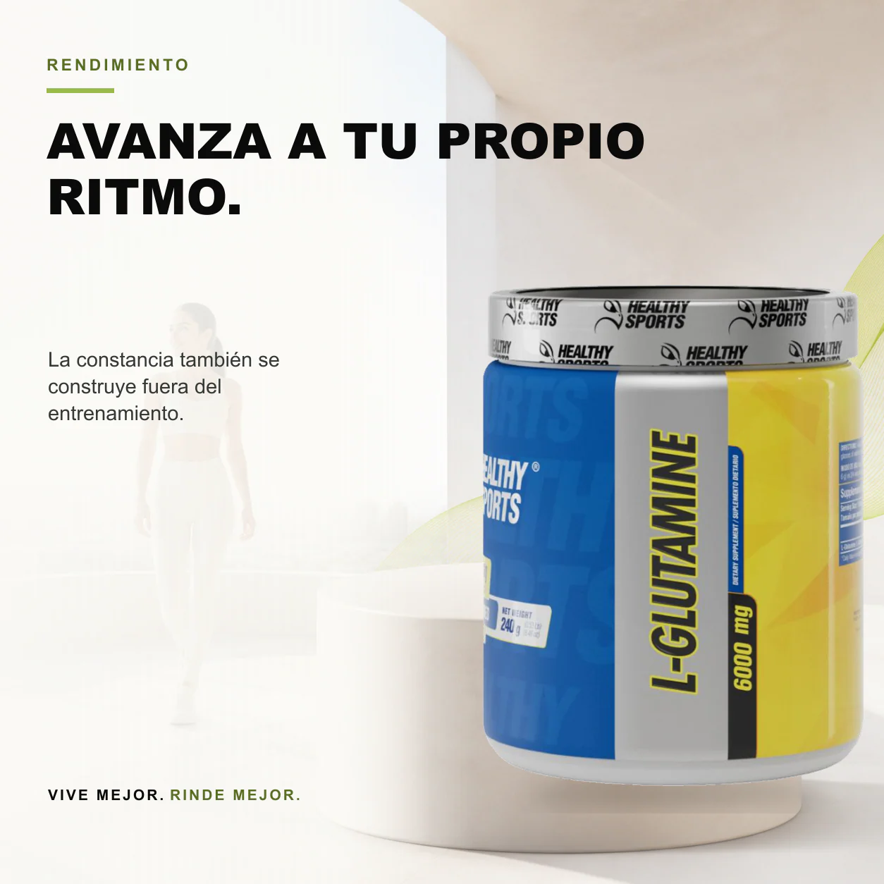 L-Glutamina 6000mg 240gr Healthy Sports - Image 3