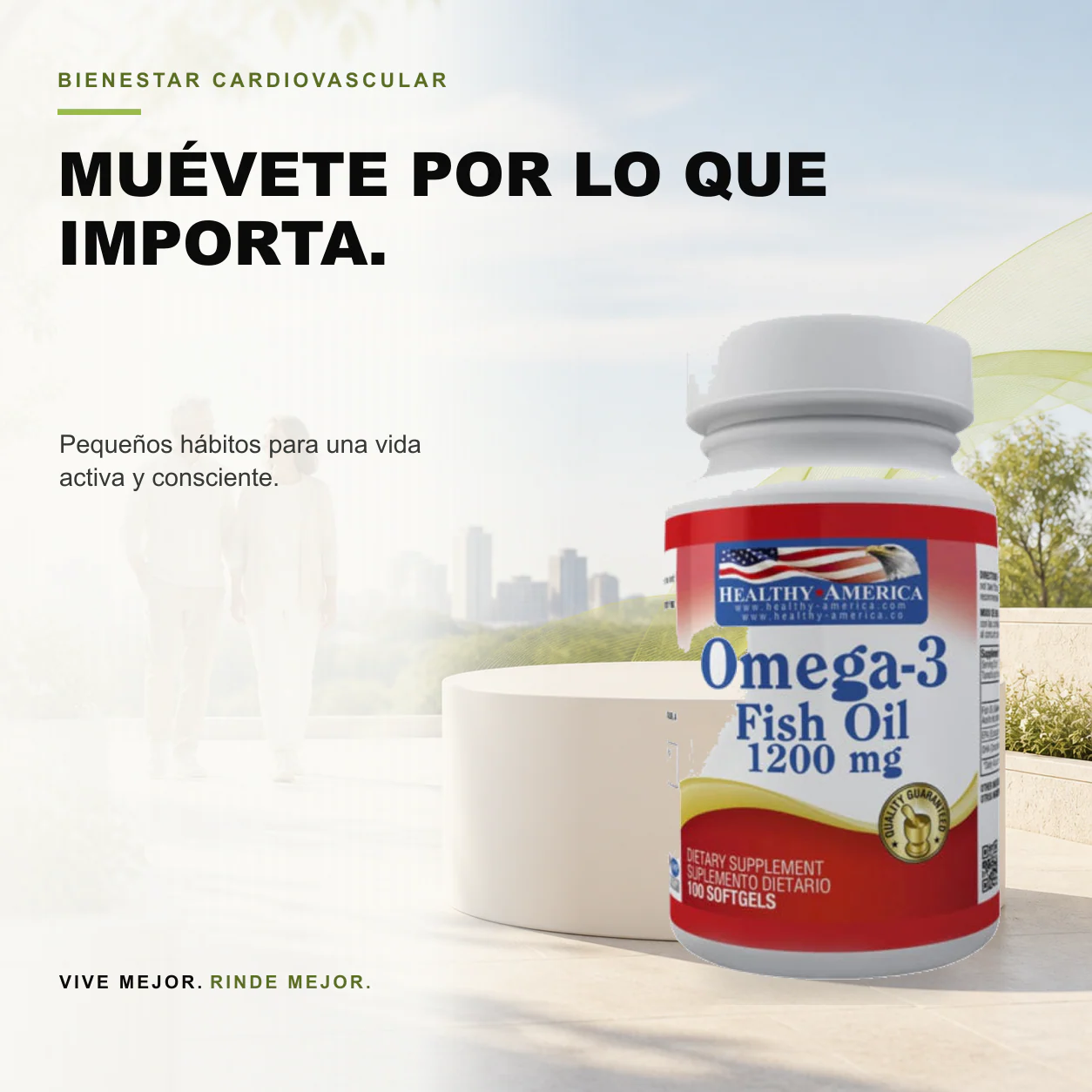 Omega 3 Fish Oil 1200mg 100 Cápsulas Healthy America - Image 3