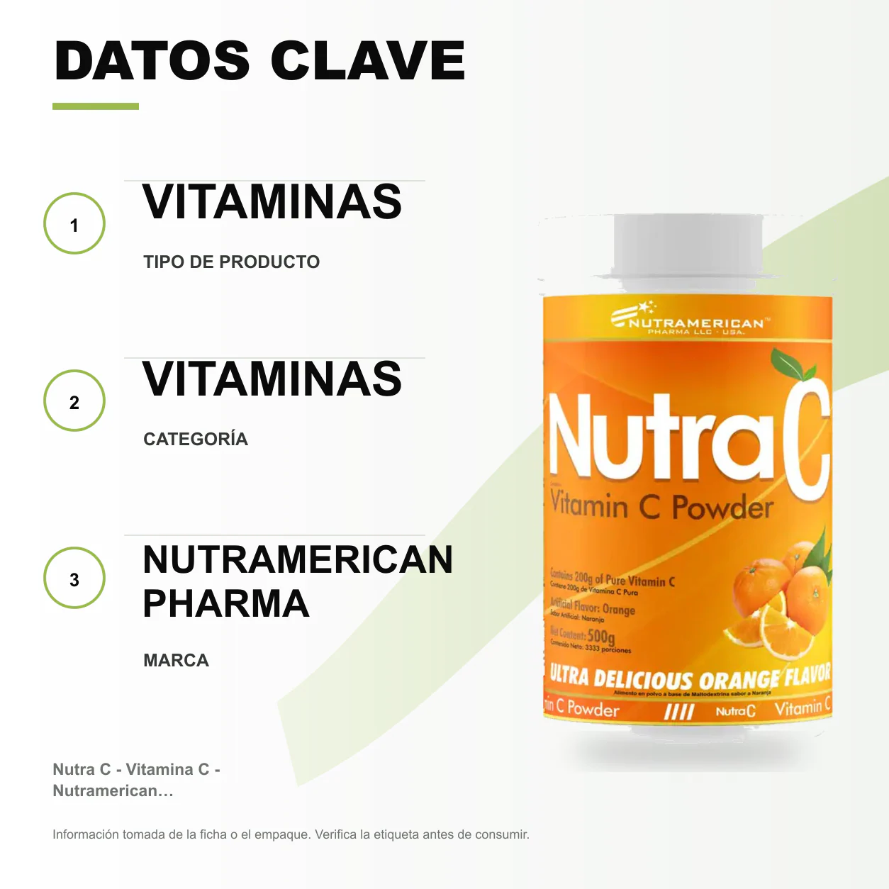 Nutra C - Vitamina C - Nutramerican Pharma - Image 2