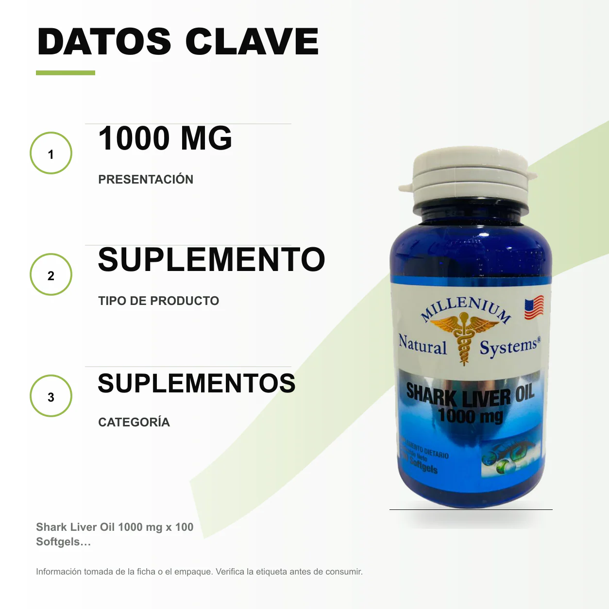 Shark Liver Oil 1000 mg x 100 Softgels - Natural Systems - Image 2