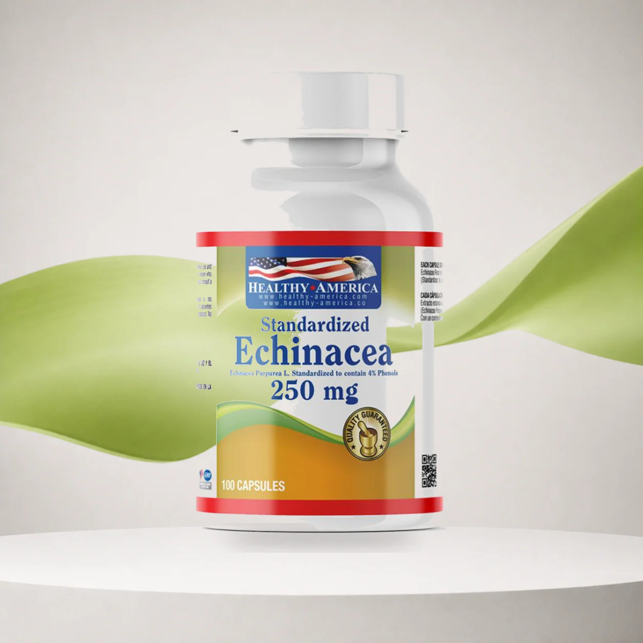 Echinacea Purpurea 250 mg 100 Capsules Healthy America