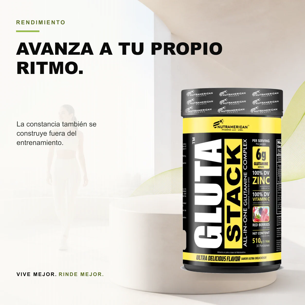 Gluta Stack Glutamina 6000mg + Zinc 1.1 Lb - Image 3
