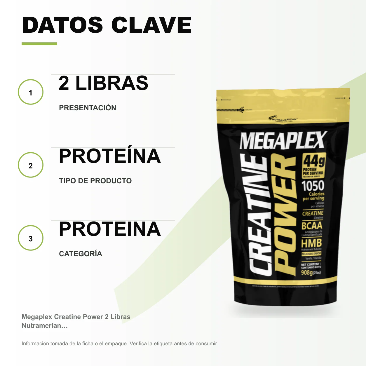 Megaplex Creatine Power 2 Libras Nutramerian Pharma - Image 2