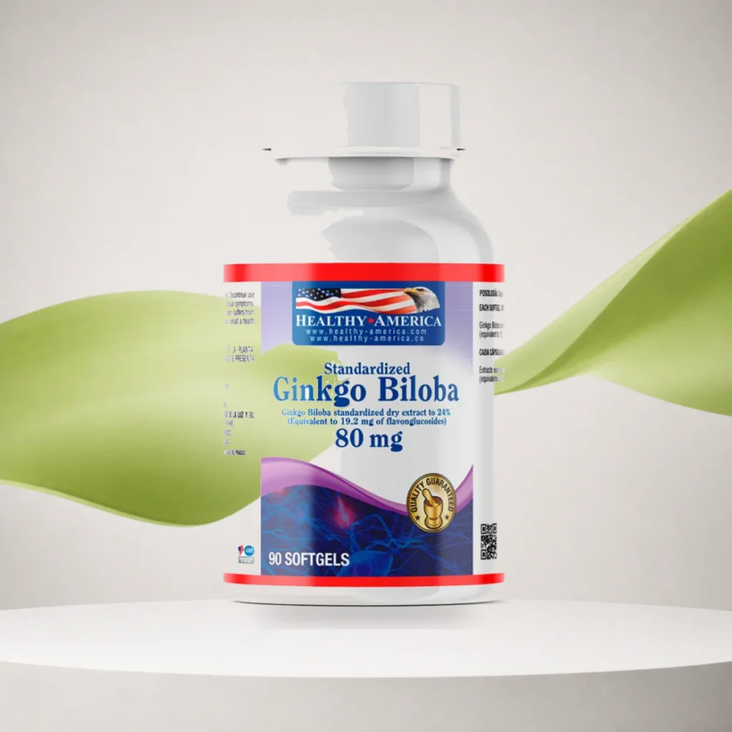 Ginkgo Biloba 80 mg 90 cápsulas HEALTHY AMERICA