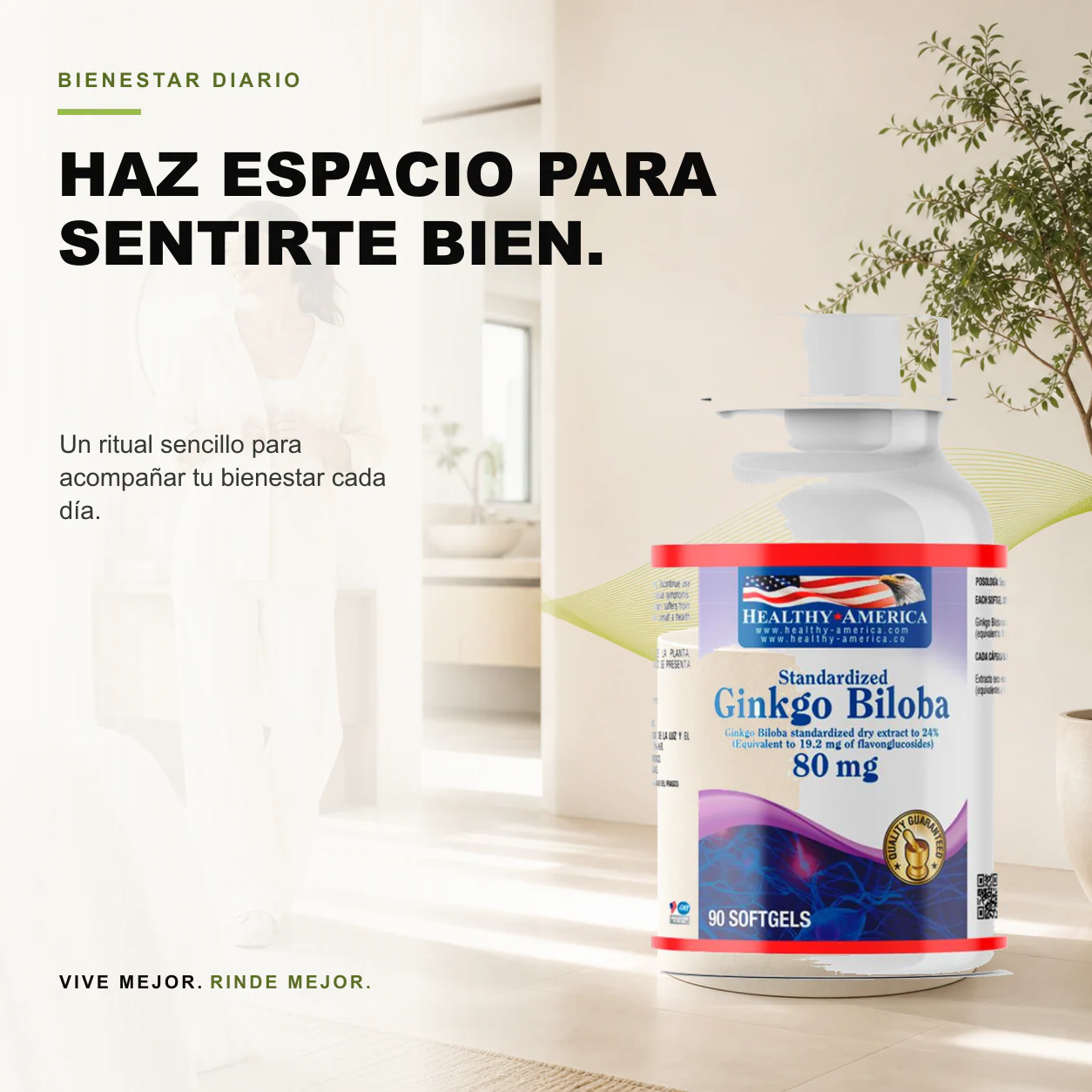 Ginkgo Biloba 80 mg 90 cápsulas HEALTHY AMERICA - Image 3