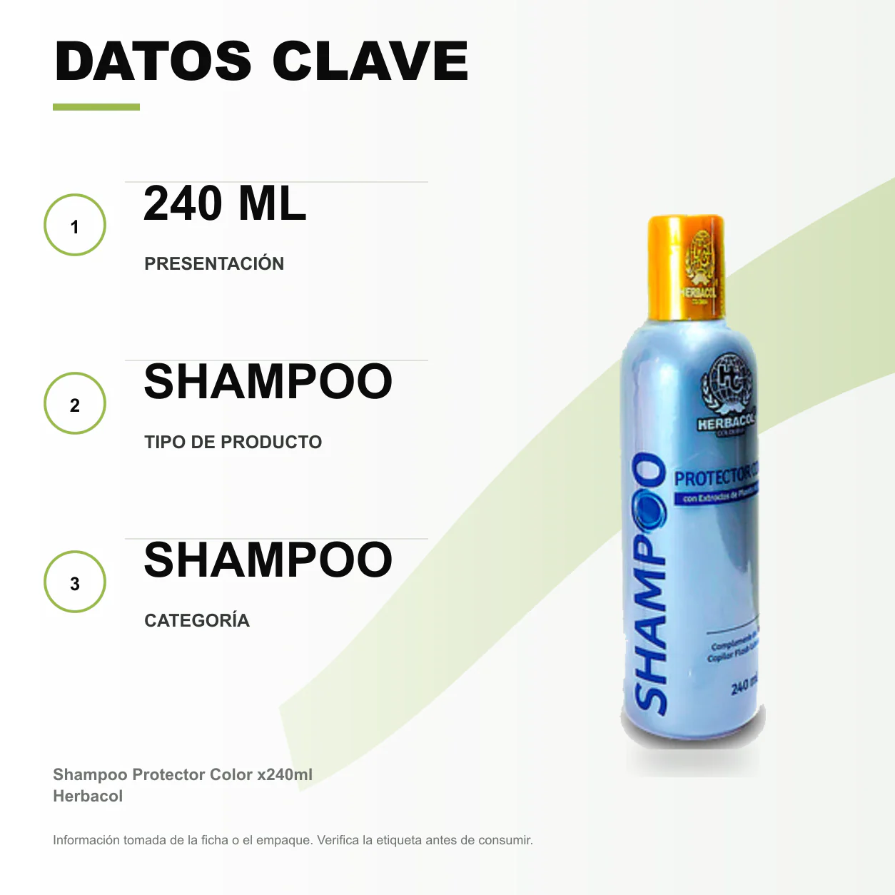 Shampoo Protector Color x240ml Herbacol - Image 2