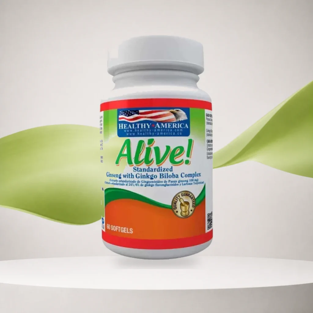 Alive Ginseng + Ginkgo Biloba Complex x60 Caps Healthy America