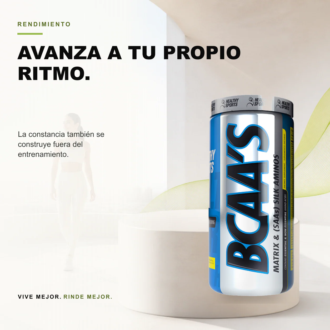 BCAA'S MATRIX & (SAAS) Aminoacidos 3.000mg 90 Cap Healthy Sports - Image 3
