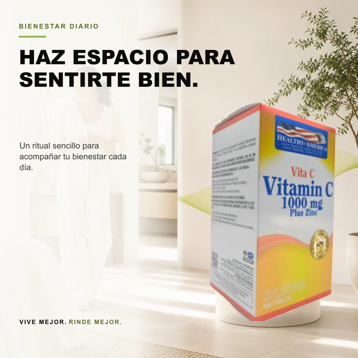 Vitamina C 1000mg + Zinc X100 Tabletas - Healthy America - Image 3