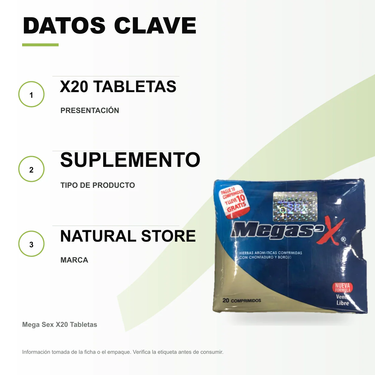 Mega Sex X20 Tabletas - Image 2