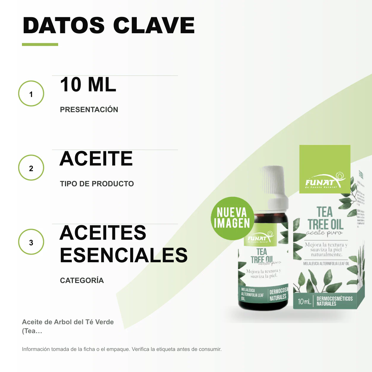 Aceite de Arbol del Té Verde (Tea Tree Oil) x10ml - Funat - Image 2