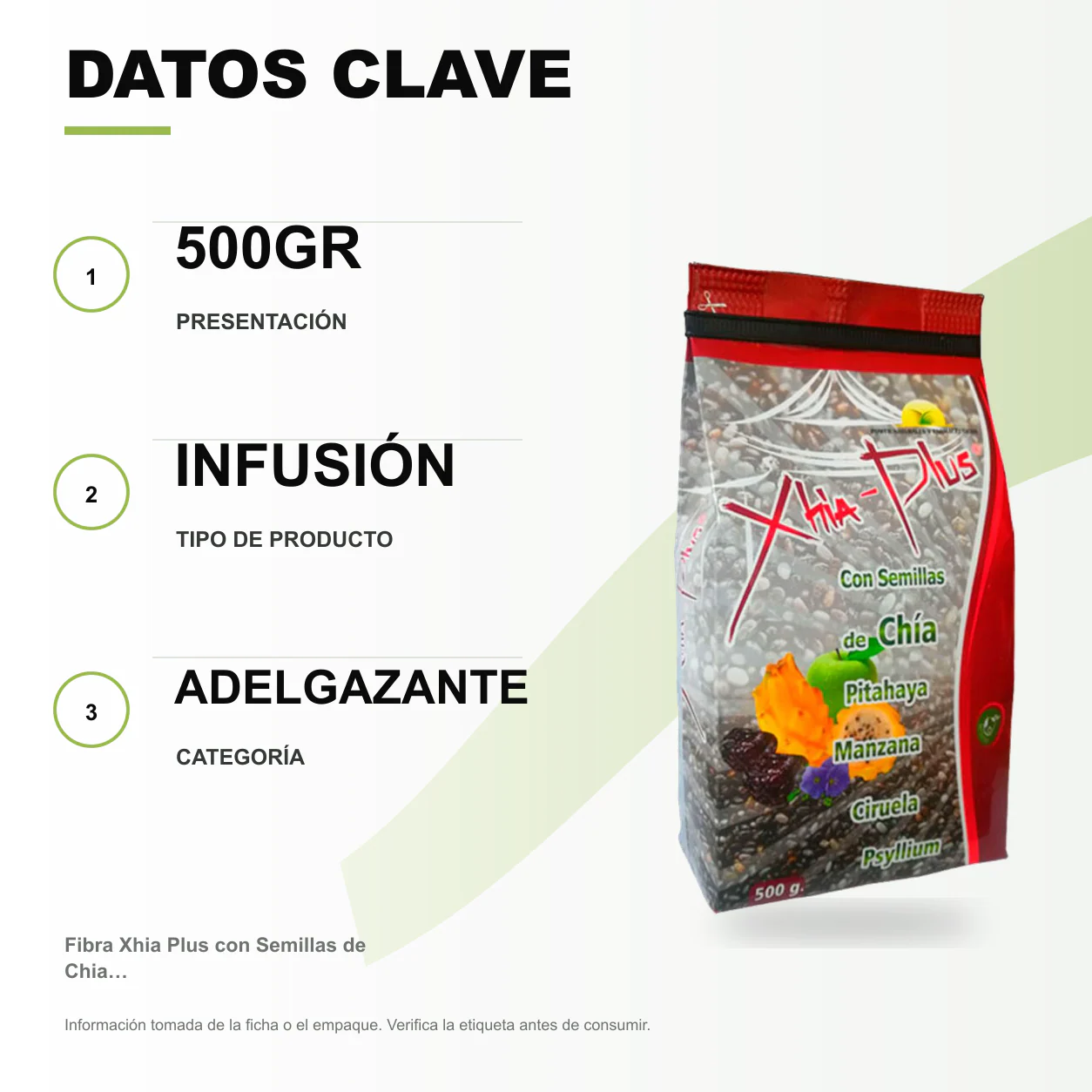 Fibra Xhia Plus con Semillas de Chia 500gr - Image 2
