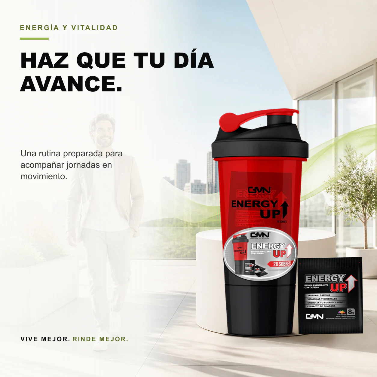 Energy Up Taurina, Cafeina Shaker X20 Sobres Gmn - Image 3