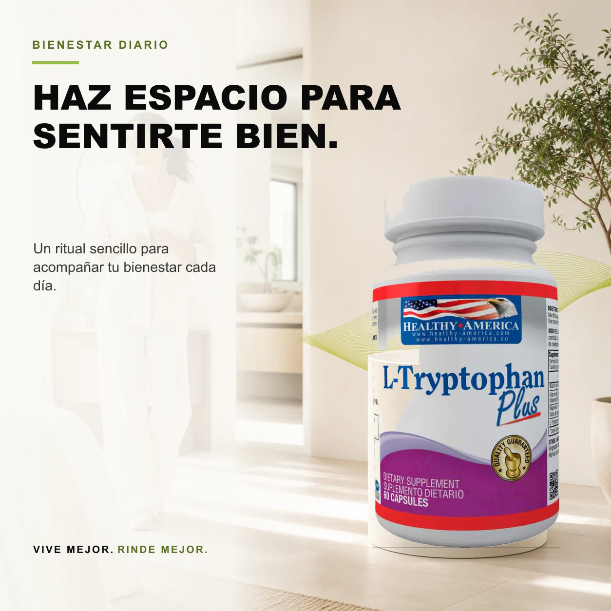 L-Tryptophan Plus 60 Cápsulas para la Depresión- Healthy America - Image 3