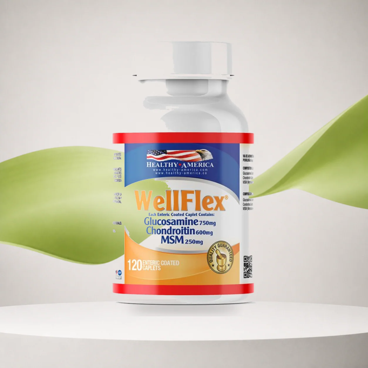 WellFlex Glucosamina, Condroitina, MSM 120 Caplets - Healthy America