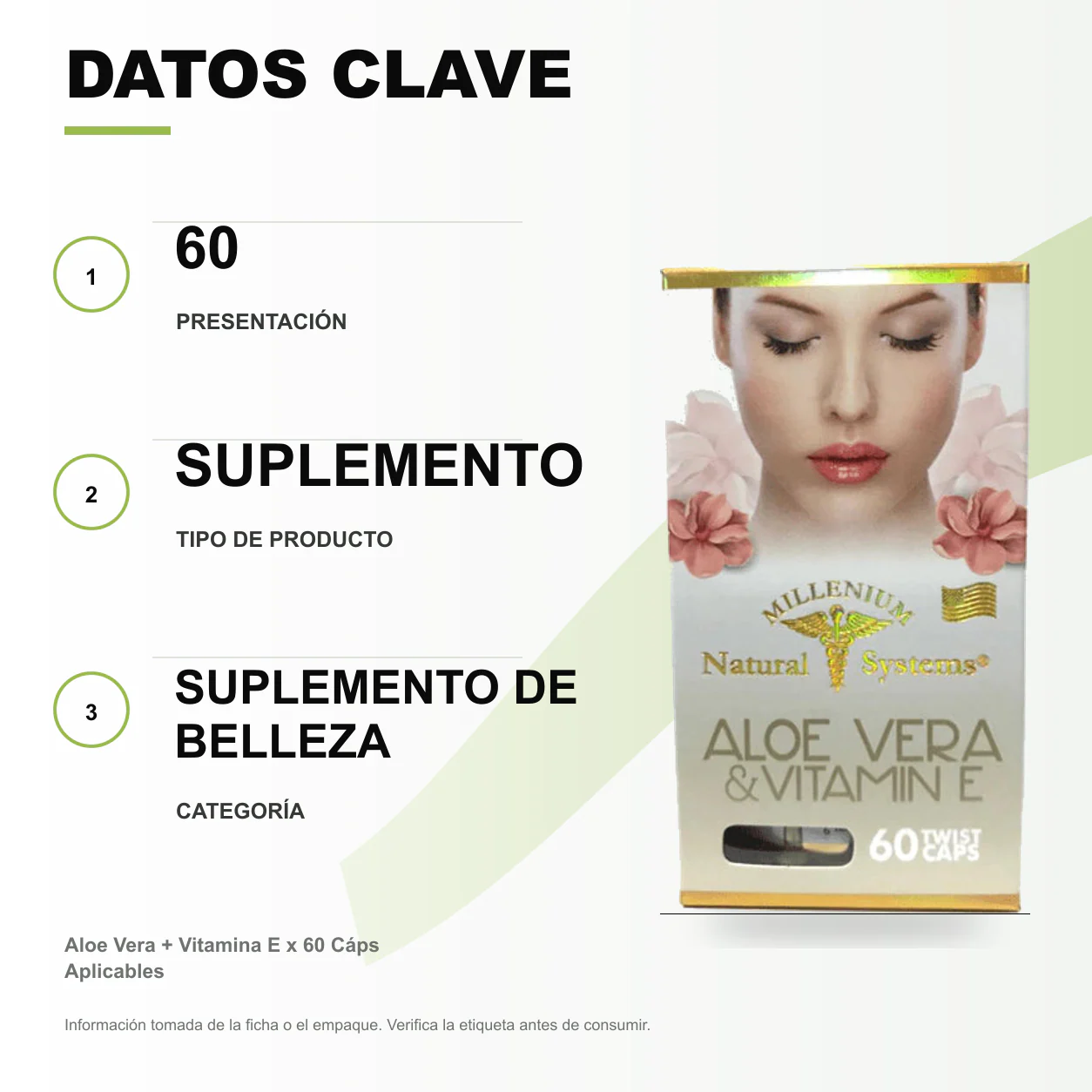 Aloe Vera + Vitamina E x 60 Cáps Aplicables - Image 2