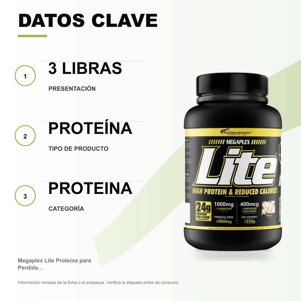 Megaplex Lite Proteína para Perdida de Peso 3 libras - Image 2
