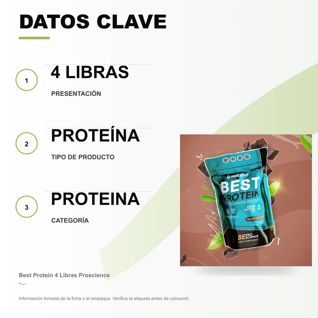 Best Protein 4 Libras Proscience - Chocolate - Image 2