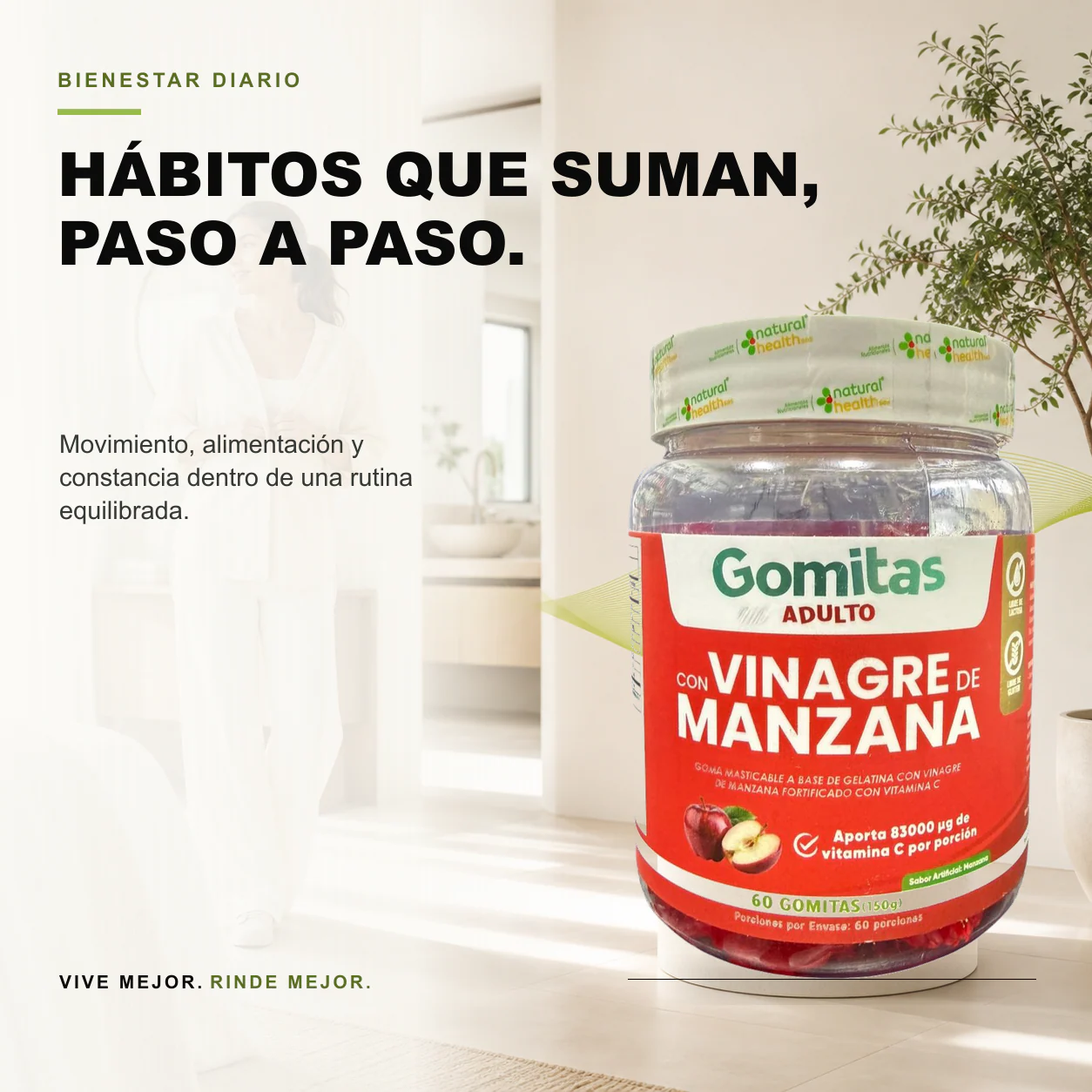 Vinagre de Manzana Gomitas con Vitamina C 60 Unidades - Image 3