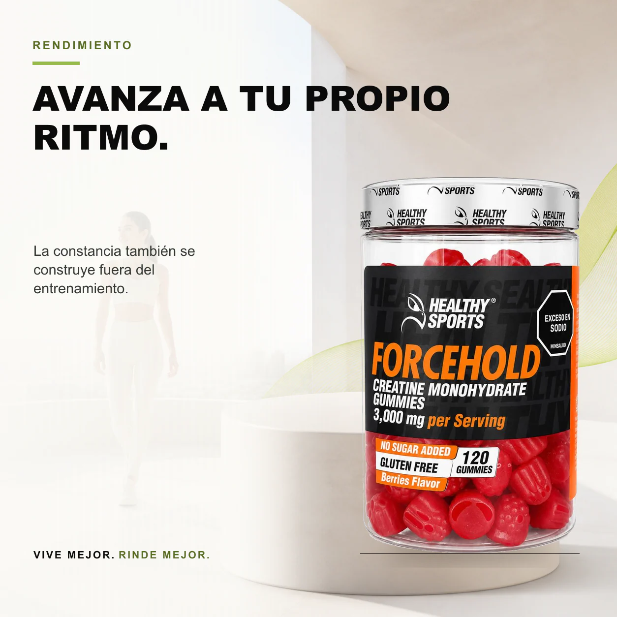 Creatina Monohidratada 3000mg 120 Gomitas Healthy Sports - Image 3