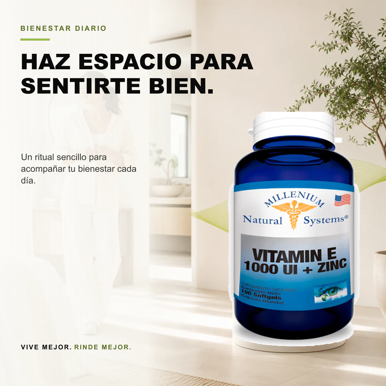 Vitamina E 1000UI + Zinc 100 Softgels Natural Systems - Image 3