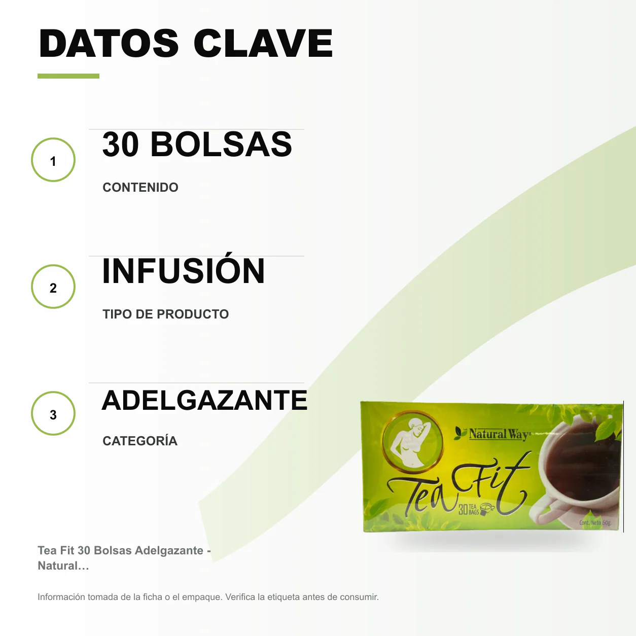 Tea Fit 30 Bolsas Adelgazante - Natural Way - Image 2