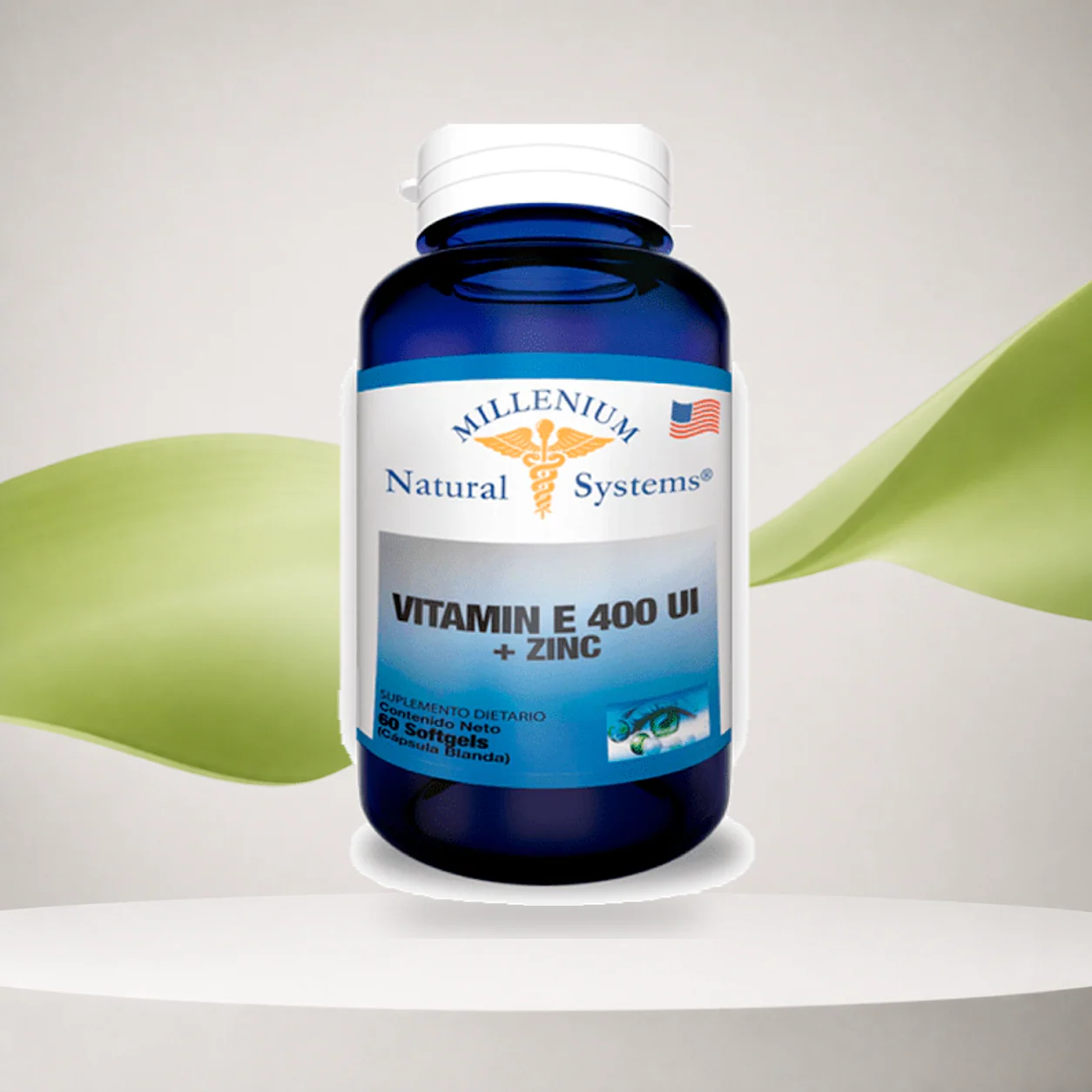 Vitamina E 400UI + Zinc 60 Softgels Natural Systems