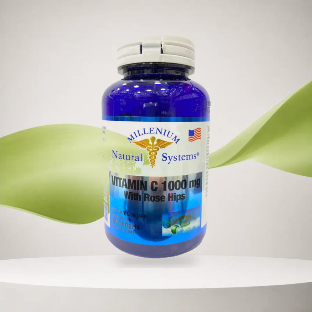 Vitamina C 1000mg con Rose Hips X 100 Softgels Natural Systems
