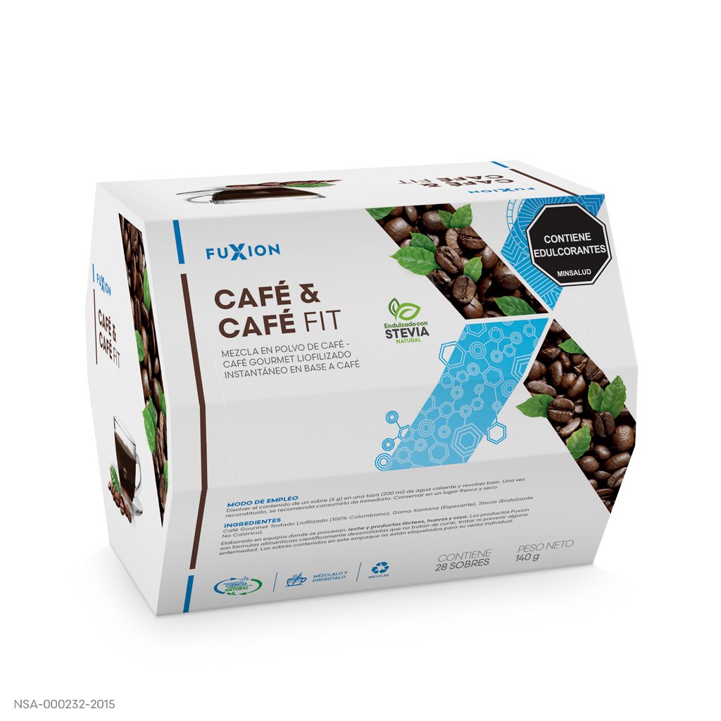 CAFÉ & CAFÉ FIT Fuxion — CAJA 28 x 5 g